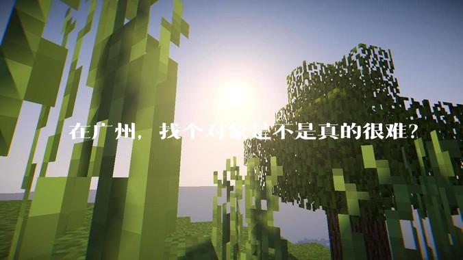 在广州，找个对象是不是真的很难？