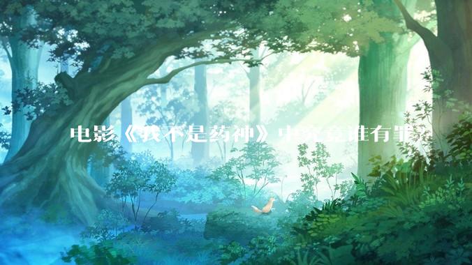 电影《我不是药神》中究竟谁有罪？